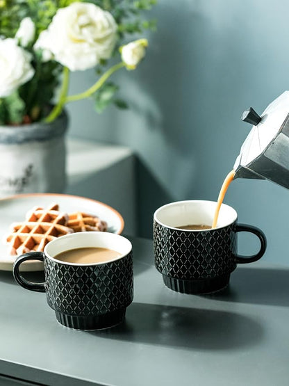 LYEOBOH Stackable Coffee Mugs Set of 4 - Image 7