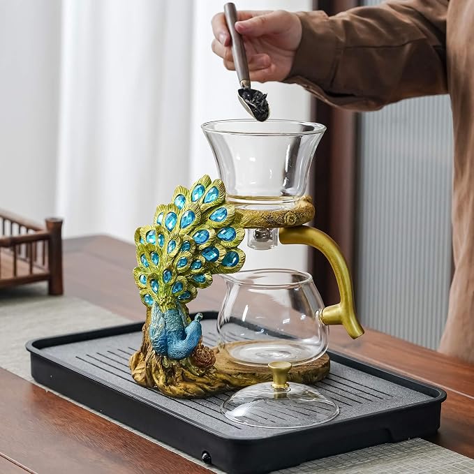 Zurucily Glass Teapot Set with Infuser Semi Automatic Tea Set Magic Teapot - Image 2