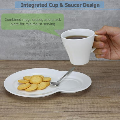 EIKS Ceramic Coffee Mug with Saucer Plate and Spoon, Mug Capacity 230ml | - Image 2