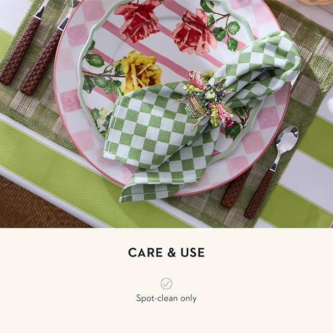 MACKENZIE-CHILDS Metal and Bead Napkin-Ring Set, Beetle | Handcrafted design - Image 5