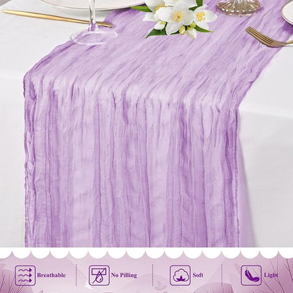 20 Pack Lilac Cheesecloth Table Runner 10FT Long Boho Gauze Fabric Table Runner - Image 5