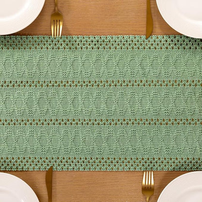 Boho Table Runner Summer Farmhouse Rustic Dining Dresser Scarf Home Decor | - Image 5