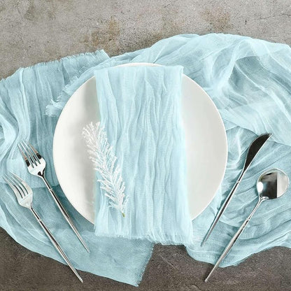 Efavormart 5 Pack 24"x19" Baby Blue Matte Gauze Cheesecloth Napkins, Serene by efavormart