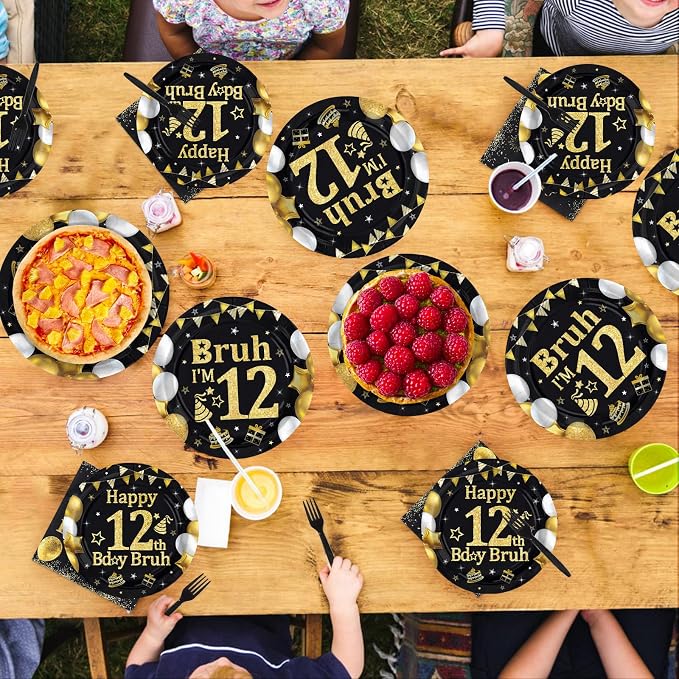 96 Pcs Bruh 12th Birthday Party Decorations - Image 7