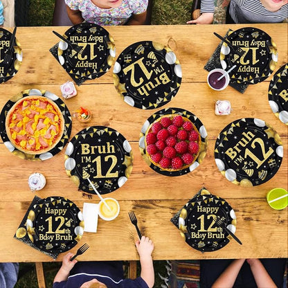 96 Pcs Bruh 12th Birthday Party Decorations - Image 7