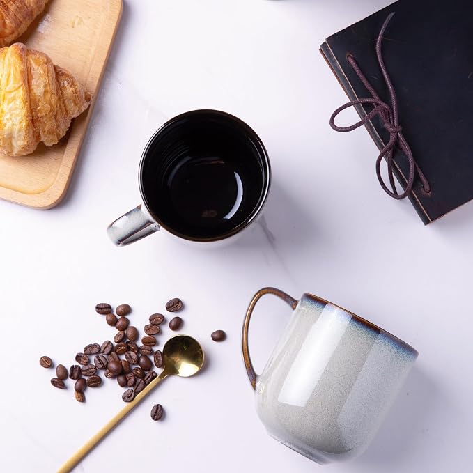 LERATIO Ceramic Coffee Mugs Set of 6, 12oz Handmade Coffee Mugs Set | Large - Image 3
