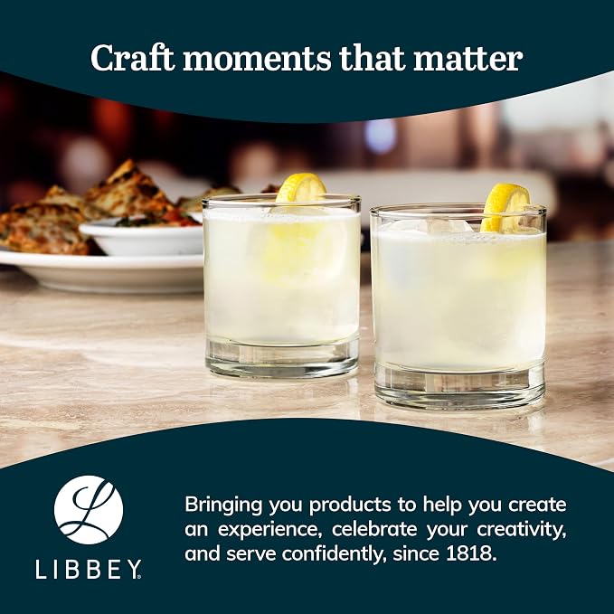Libbey 916CD Heavy Base Rocks Glasses Set, Simple Glassware Drinking Glasses - Image 6