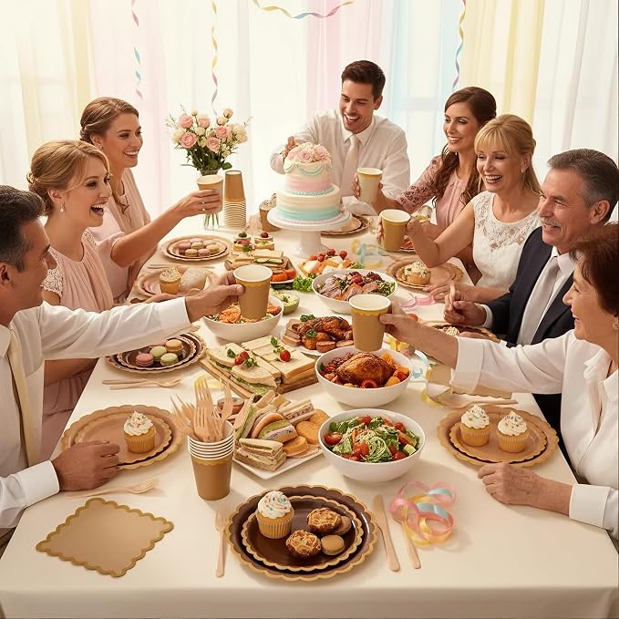 Brown Plates and Napkins Party Supplies - Image 8