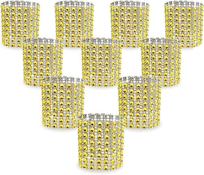 KPOSIYA Napkin Rings, Pack of 60 Rhinestone Napkin Rings Diamond Adornment for Place Settings, Wedding Receptions, Dinner or Holiday Parties, Family Gatherings (60, Gold)