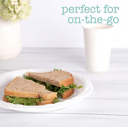 400 Count Disposable 9 Inch White Plastic Dinner Plates large - Image 4