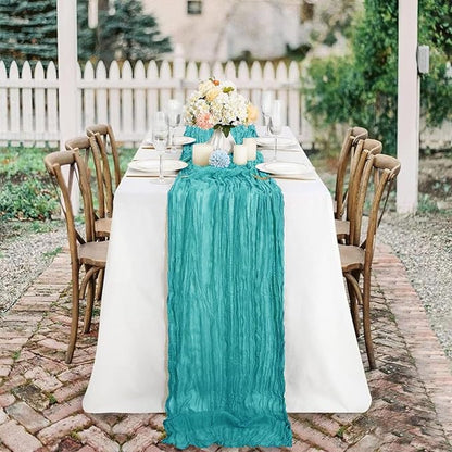 12Pack Teal Green Cheesecloth Table Runner 20x120 inch Gauze Table Runner | - Image 2