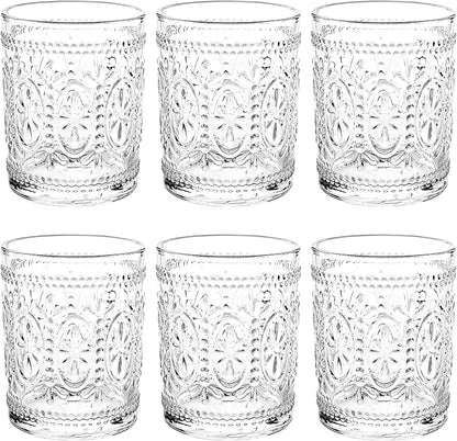 Bekith 6 Pack Drinking Glasses, 9.5 oz Romantic Water Glasses by Bekith