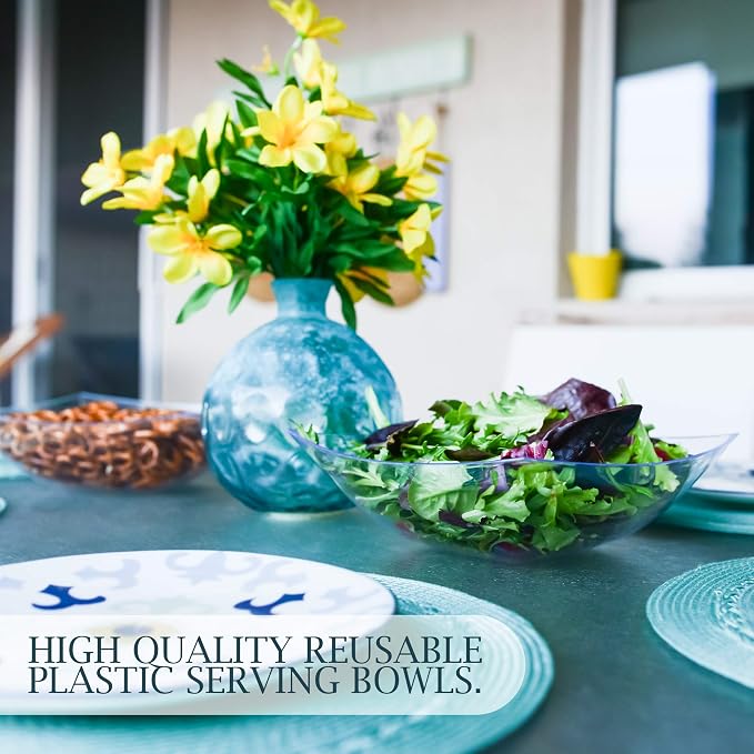 PLASTICPRO Disposable 64 ounce Square Serving Bowls, Party Snack or Salad Bowl - Image 5