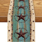 Texas Western Star Table Runner, Rustic Farmhouse Green Wooden Barn Plank by Unknown