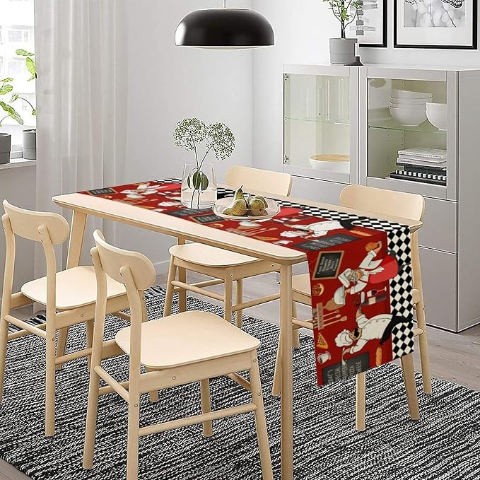 Chef Table Runner, Farmhouse Decor Burlap Table Runners - Image 3