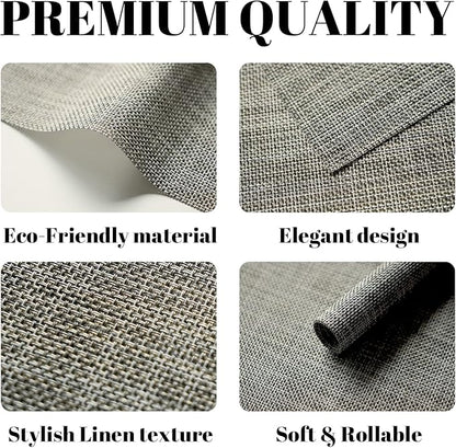 Placemats Set of 4 Vinyl/Plastic Woven Place Mats for Kitchen Table Indoor/Outdoor Washable Placemat Wipeable Dining Table Mats (Brown,4)