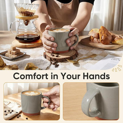 E-far Ceramic Coffee Mug Set of 4, 12oz Stoneware Coffee Cup - Image 6
