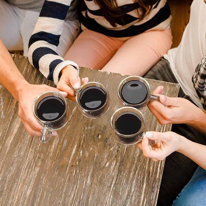 Sweese 5oz Double Wall Glass Espresso Cups Set of 4 - Image 7