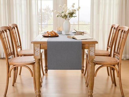 YATOJUZI Dark Grey Table Runner Seasonal Summer Kitchen Dining Coffee Table - Image 4