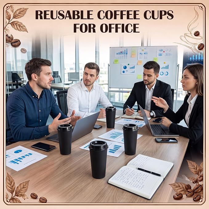 Honeydak 80 Pack 16 oz Reusable Coffee Cups - Image 4