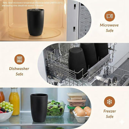Homienly Kitchen Cups 20oz Wheat Straw Cups-6 pcs Lightweight cups Unbreakable - Image 6