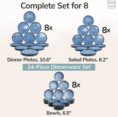 24 Piece Stoneware Dinnerware Set - Image 6
