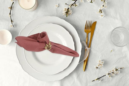 Accent Home 100% Cotton Napkins, Delicate Cloth Napkins for Dinners, Parties and Weddings，18 x 18 Inch Set of 6 - Blush