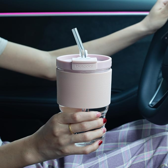 Glass Juice Bottles with Lids and Straws, 16oz/480ml Reusable Iced Coffee - Image 7