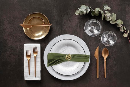 ACCENTHOME Accent Home 100% Cotton Napkins, Delicate Cloth Napkins for Dinners, Parties and Weddings，18 x 18 Inch Set of 12 - Olive Green