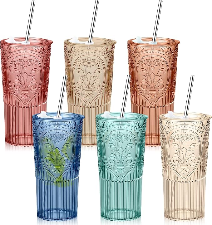 6 Set 20oz Vintage Plastic Tumbler by Unknown