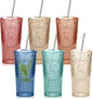 6 Set 20oz Vintage Plastic Tumbler by Unknown