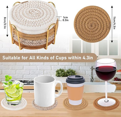 OIAHOMY 8 Pcs Coasters with Holder - Image 2