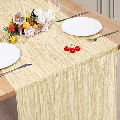1 Pack Cheesecloth Table Runner 10Ft Christmas Gauze Boho Table Runners by Home