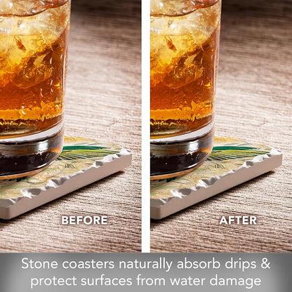 Thirstystone Hummingbird Flight 4 Pack Tumbled Tile Stone Coasters | 4" Square - Image 3