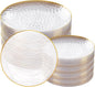 Rubtlamp 100Pcs Clear Gold Plastic Plates, Disposable Plates by Rubtlamp