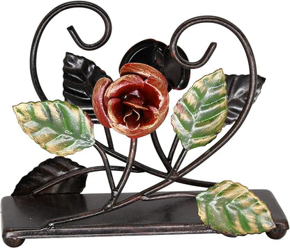 OwlGift Multicolor Napkin Holder – Rose Design Metal Napkin Storage - Image 9