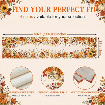 Fall Table Runner 13×72 in - Image 3