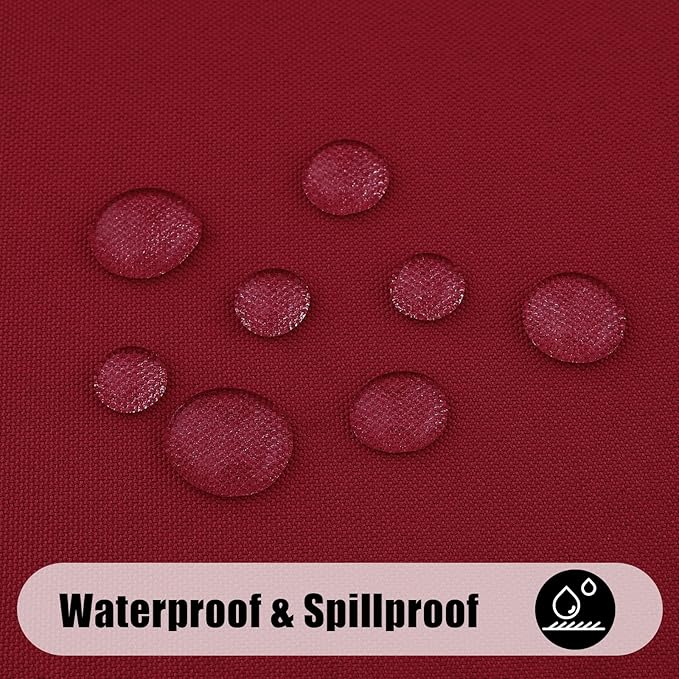 Smiry Rectangle Table Cloth, Waterproof Anti-Scratch Polyester Tablecloth, Decorative Washable Fabric Table Cover for Dining, Buffet, Parties and Outdoor, 60x102, Wine Red