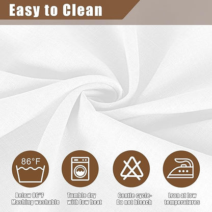Fitable Faux Linen White Tablecloths for 6 Foot Rectangle Tables - 60 x 102 Inch - 6 Pack Fabric Textured Folding Table Clothes Faux Burlap Table Covers for Wedding, Party, Banquet, Birthday