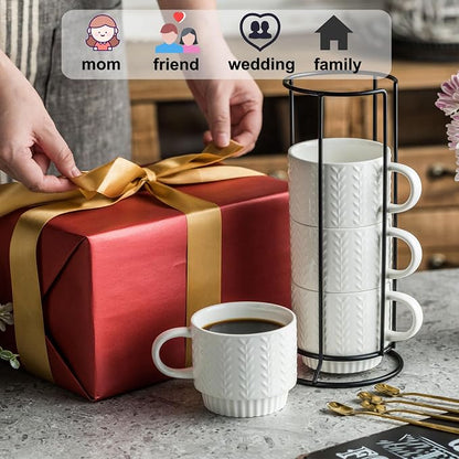 Miamolo Stackable Coffee Mugs Set of 4 - Image 7