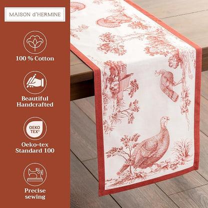 Maison d' Hermine Table Runner 100% Cotton 14.50" x 108" | Table Runners 108 - Image 2