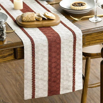 Artoid Mode Caramel Rustic Woven Table Runner 12x90 Inch | Holiday Farmhouse by ArtoidMode