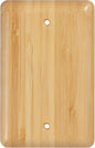 Bamboo Wood Blank Wall Plate Conceal Unused Ports, Decorative Cover