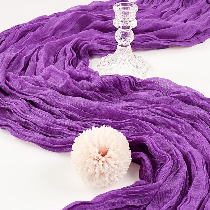 6 Pack 10Ft Purple Cheesecloth Table Runner 23 x 120 Inch | Gauze Rustic Boho - Image 3
