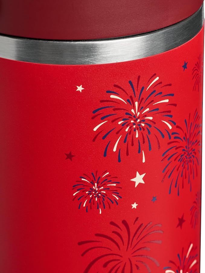 STANLEY IceFlow 2.0 Flip Straw Tumbler, 30 oz, Chili Red Fireworks | Easy Carry - Image 2