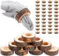 50 Pcs Wooden Bark Napkin Ring 1.18 Inch Handcrafted Wooden Napkin Holder by Unknown