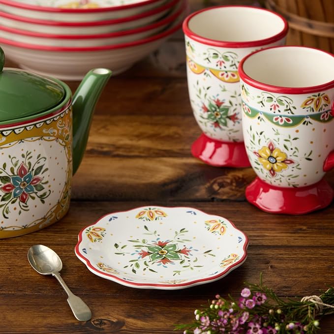 Provence 6-Inch Canapé Plates – Set of 4 Assorted Ceramic Appetizer Dishes - Image 3