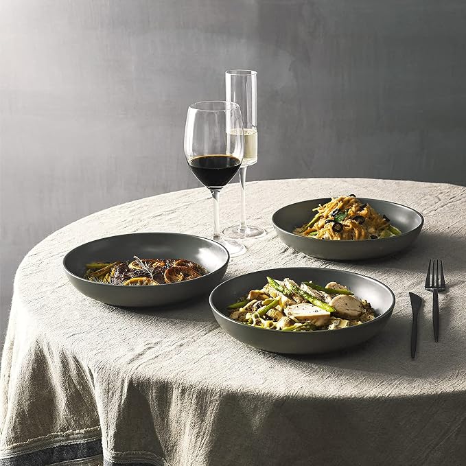 Y YHY Pasta Bowls Set of 6, Large Salad Serving Bowls, Porcelain Soup Bowls 30 - Image 6