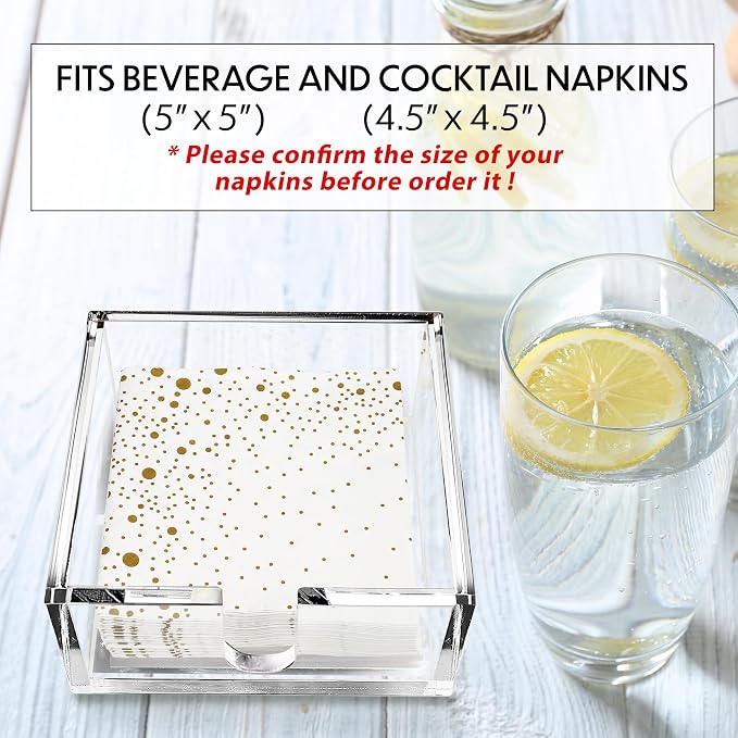 LotFancy Napkin Holder, Acrylic Cocktail Napkin Holder - Image 2