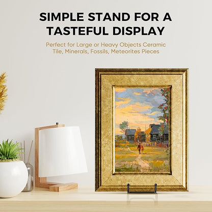 TR-LIFE 14 Inch Heavy Duty Plate Stand (2 Pack) - Metal Display Easel for Large Plates, Platters, Picture Frames, Signs, and Posters